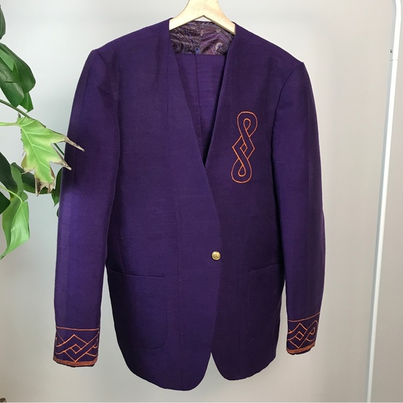 Men’s African Design Purple Suit - Picture 1 of 4